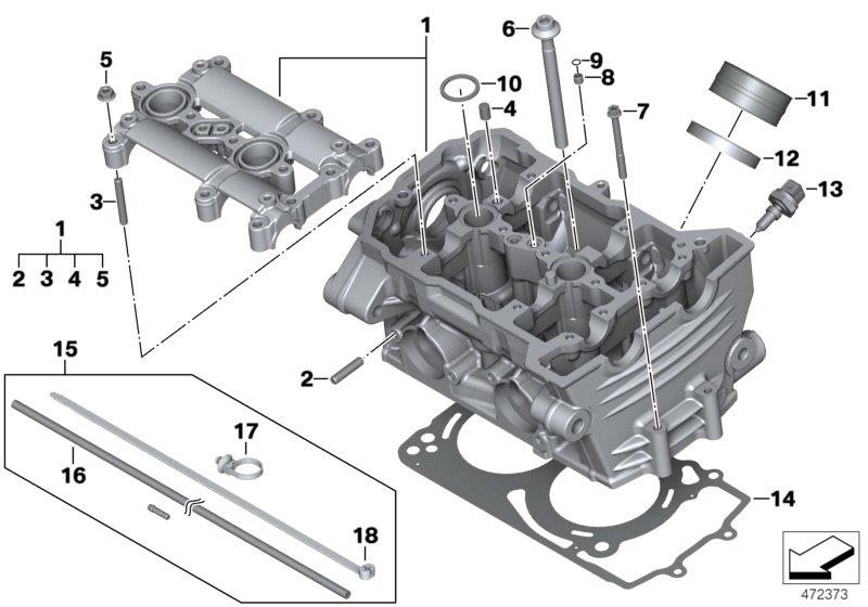 Diagram Cylinder Head for your 2016 BMW R1200RT   