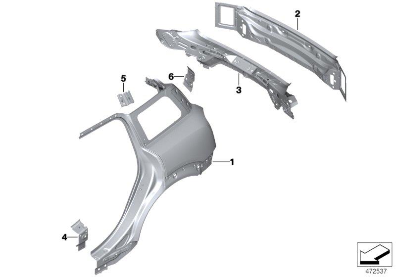 Diagram SIDE PANEL/TAIL TRIM for your 2019 MINI Hardtop   