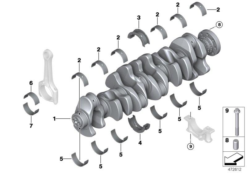 Diagram Cranksh.drive crankshaft/ bearing shells for your 2021 BMW X2 M35iX  