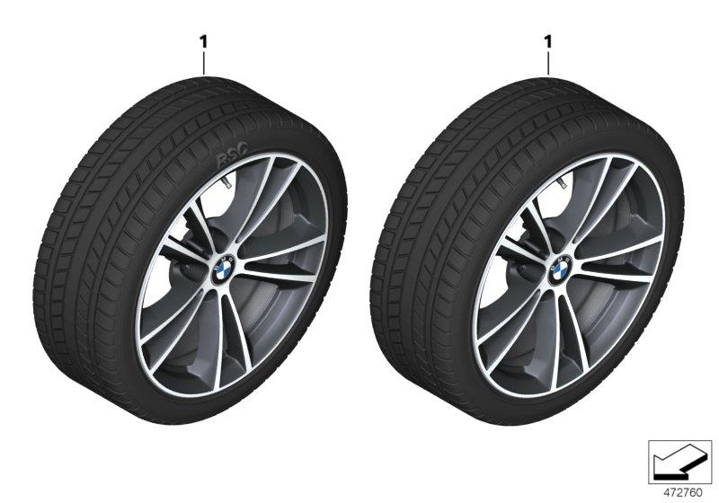 Diagram Winter wheel with tire V-spoke 631 - 17" for your 2021 BMW 530e Sedan  