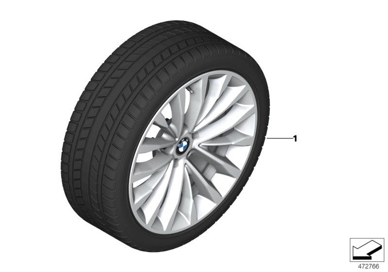 Diagram Winter wheel with tire W-spoke 632 - 18" for your 2021 BMW 530e Sedan  