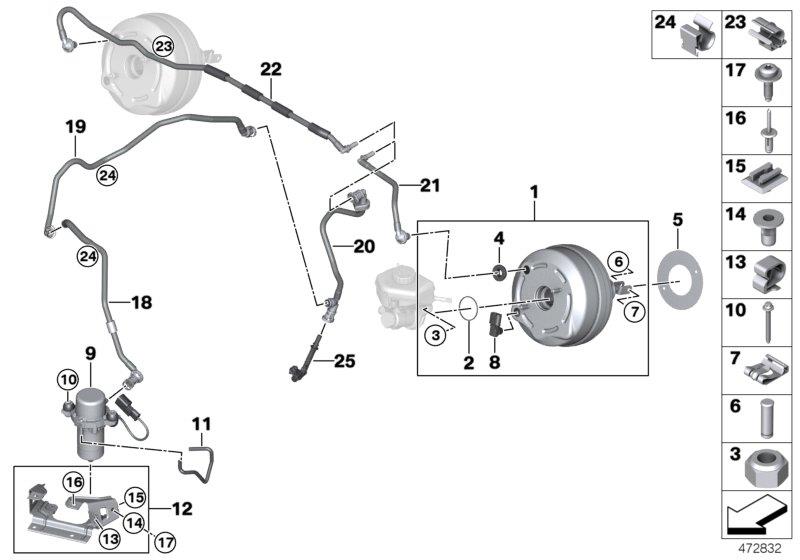 Diagram Vacuum pump for brake servo unit for your 1991 BMW M3   