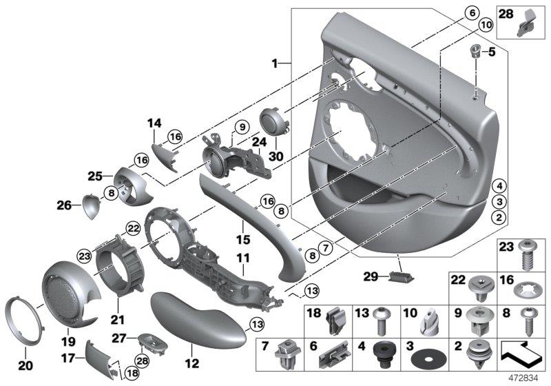 Diagram Door trim, rear for your MINI