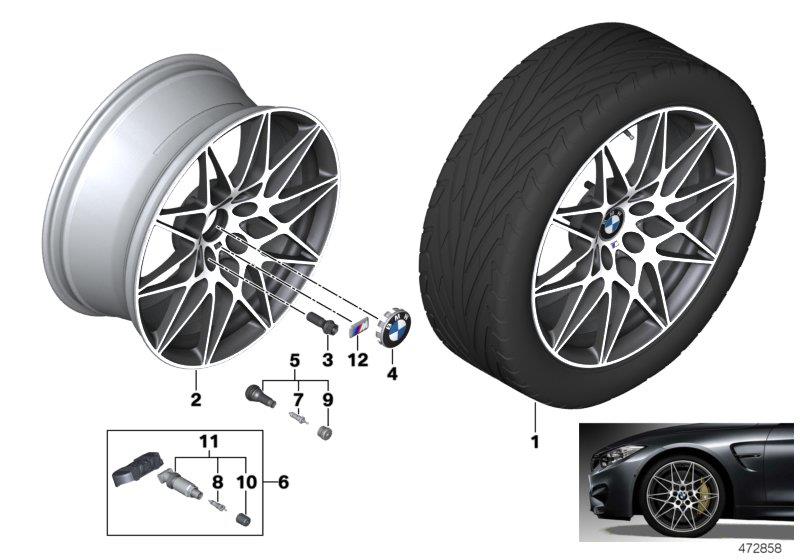Diagram BMW LA wheel M star spoke 666M - 20" for your 2014 BMW M4   