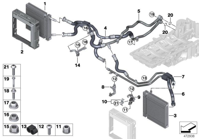 Diagram Engine oil cooler/oil cooler line for your 2006 BMW M6   