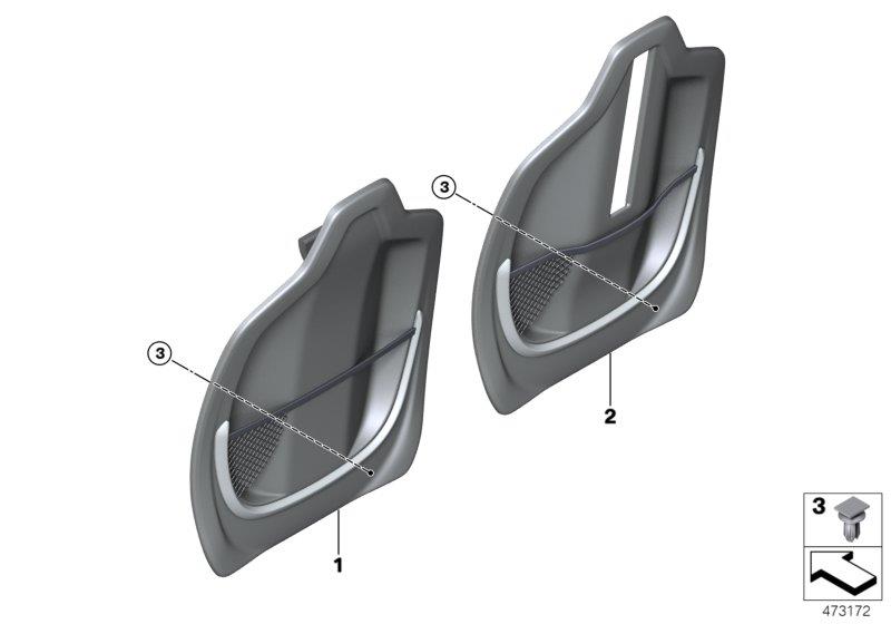 Diagram Seat, front, backrest trim covers for your 2009 BMW M6   