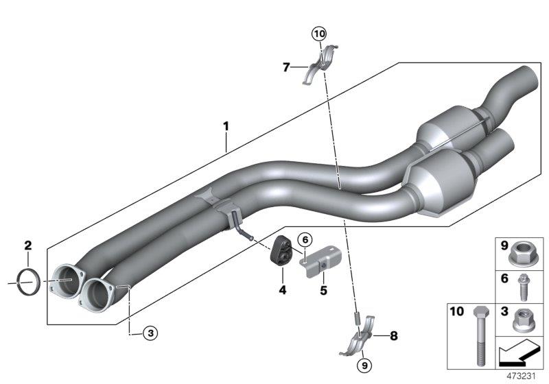 Diagram Front pipe, catalytic converter for your 2018 BMW 640i   