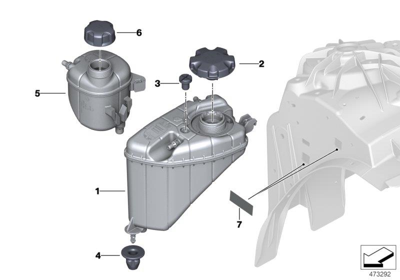 Diagram Expansion tank for your 2016 BMW M6   