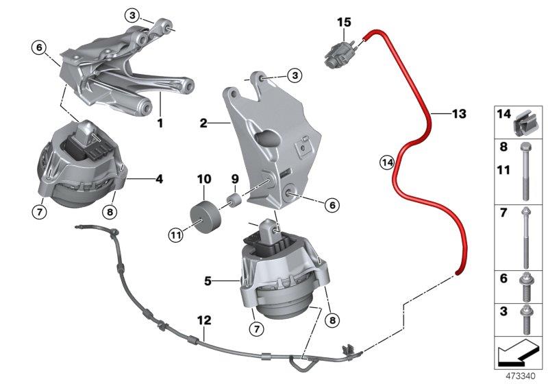 Diagram Engine Suspension for your 2012 BMW 335i   