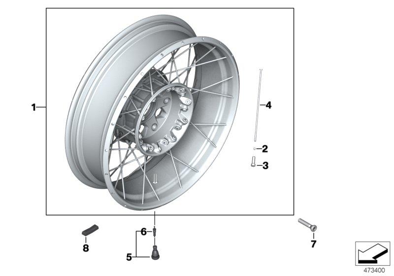 Diagram Spoke wheel, rear for your BMW