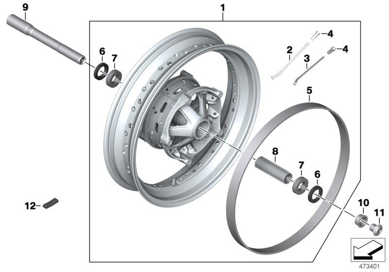 Diagram Spoked wheel, front for your BMW