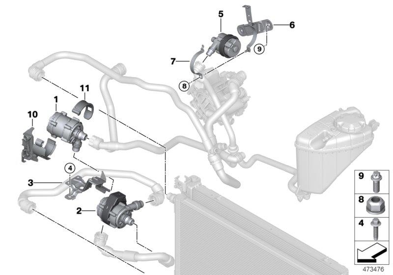 Diagram Electric water pump / mount for your 1988 BMW M6   