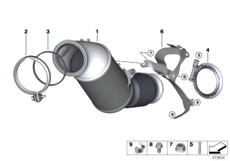 Diagram Engine-side catalytic converter for your 2023 BMW 530i   