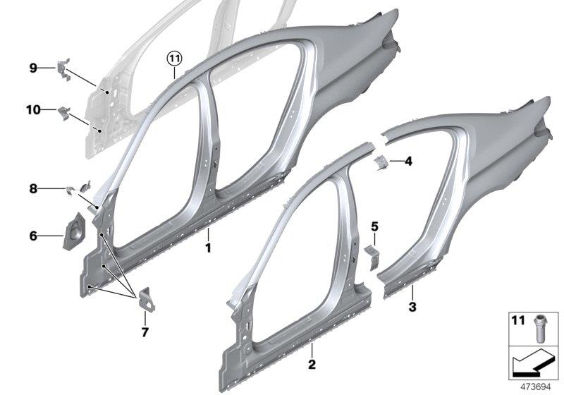 Diagram Body-side frame for your BMW