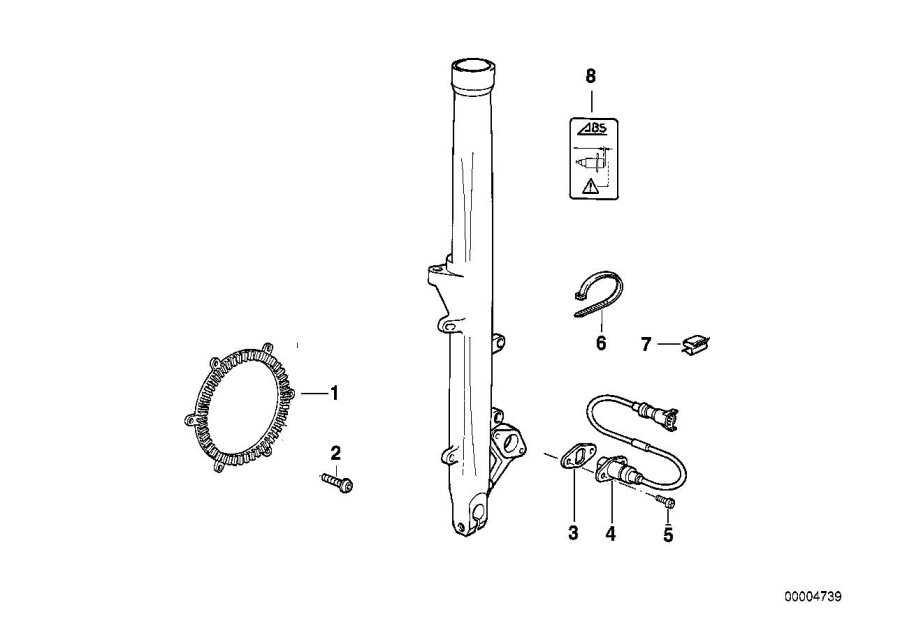 Diagram Wheelspeed sensor, front for your 2004 BMW K1200LT   