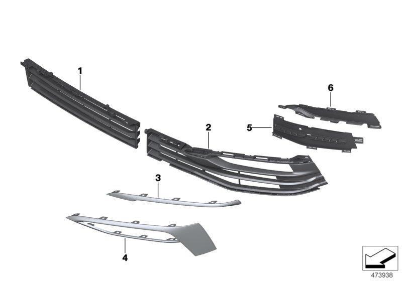 Diagram Trim, decor elements, front for your BMW 530i  