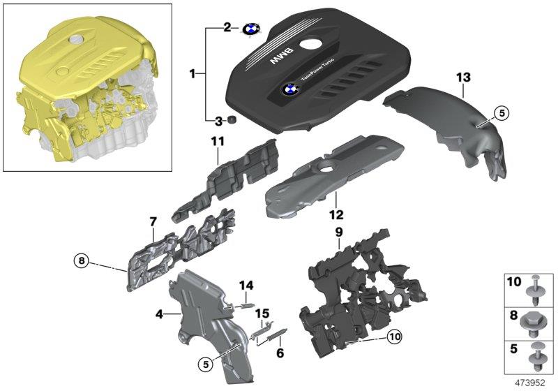 Diagram Engine acoustics for your 2018 BMW X2 28iX  