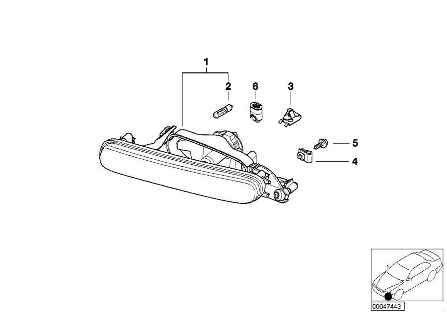 Diagram Fog lights for your BMW