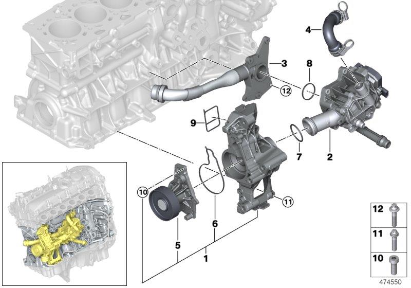 Diagram Engine cooling heat management for your BMW 440i  