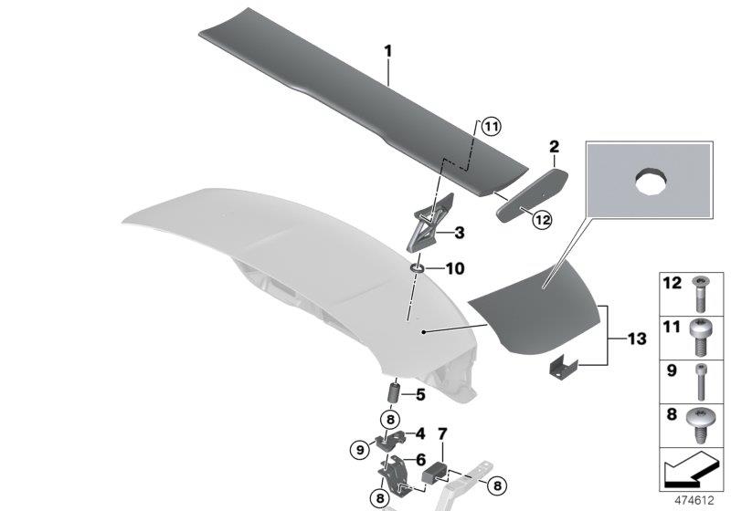 Diagram Rear wing for your 2004 BMW M3   
