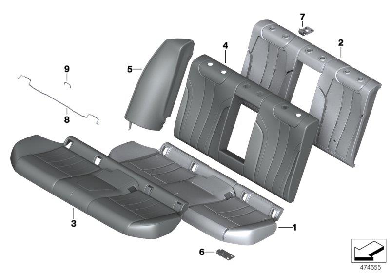 Diagram Seat rear, upholstery & cover base seat for your 2009 BMW M6   