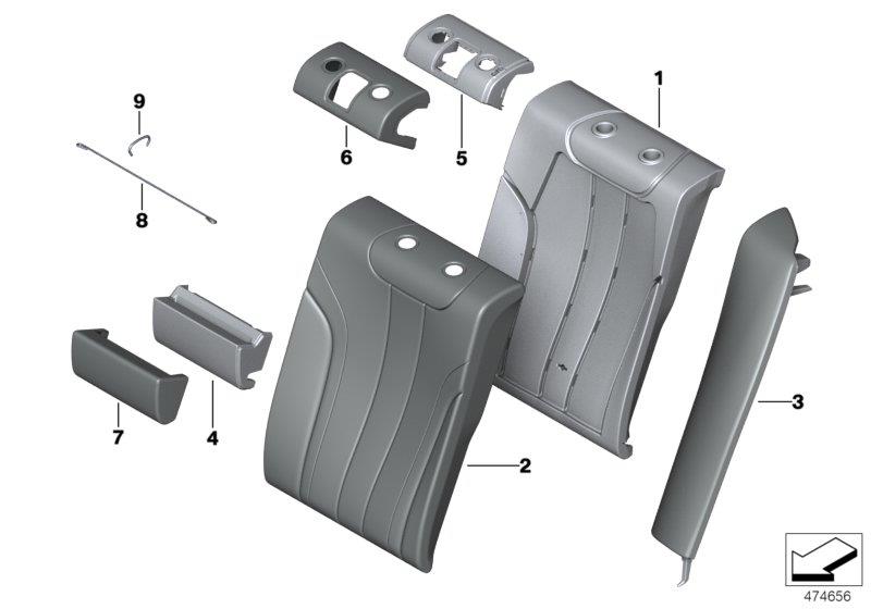 Diagram Seat, rear, uphlstry/cover, load-through for your 2009 BMW M6   