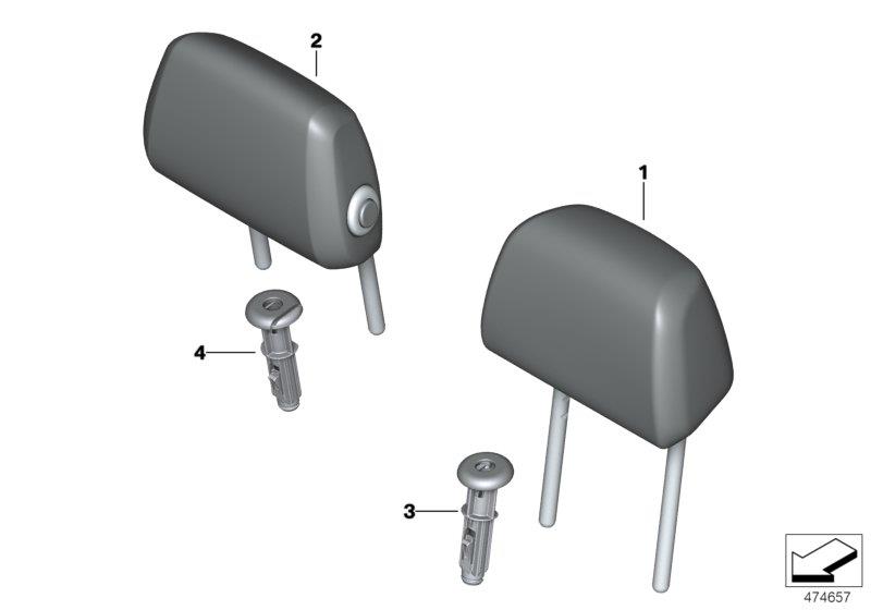 Diagram Rear seat head restraint for your 2009 BMW M6   