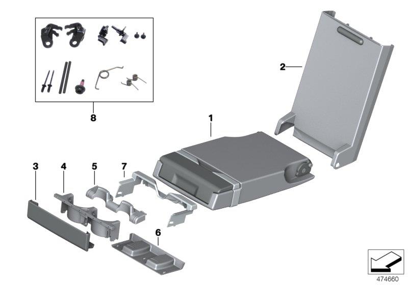 Diagram Rear seat center armrest for your BMW