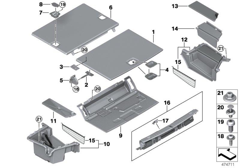 Diagram Trim panel, trunk floor for your 2007 BMW M6   