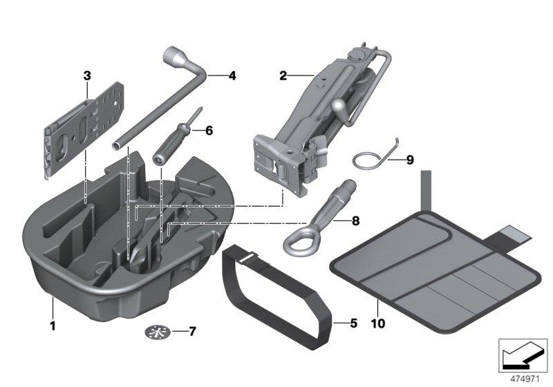 Diagram Car tool/Lifting jack for your MINI John Cooper Works  