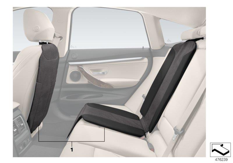 Diagram Backrest cover and child restraint base for your BMW