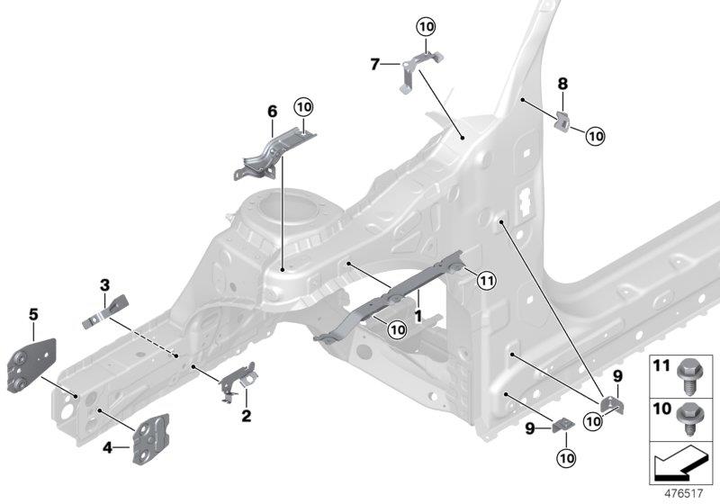 Diagram FRONT BODY BRACKET for your MINI