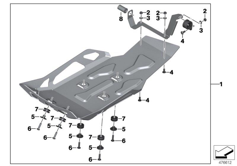 Diagram Engine guard, aluminum for your 2010 BMW F800GS   