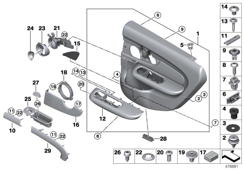 Diagram Door trim, rear for your MINI