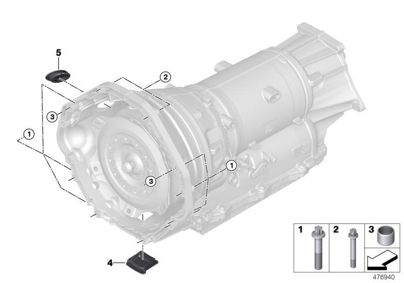 Diagram Gearbox mounting parts for your 2011 BMW X5 35iX  