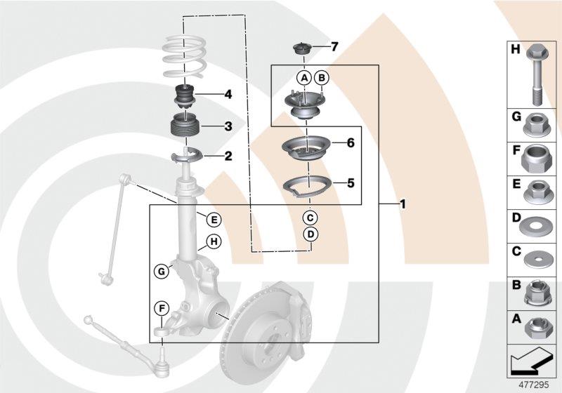 Diagram Repair kit for support bearing for your MINI