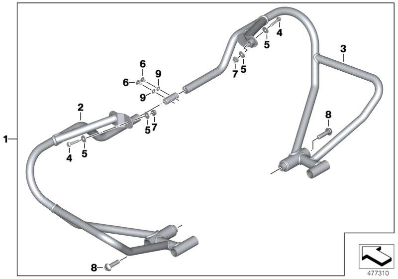 Diagram Engine protection bar for your 2011 BMW R1200GS Adventure   