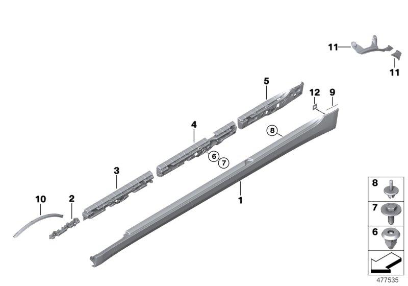 Diagram Cover door sill / wheel arch for your BMW 540i  