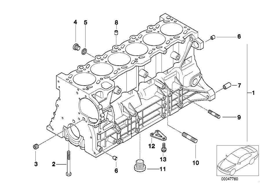 Diagram Engine block for your 2008 BMW M6   