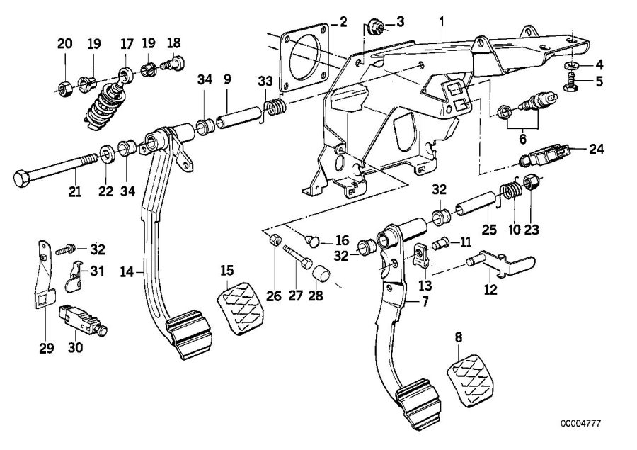 Diagram PEDALS/STOP light switch for your 2016 BMW 535i   