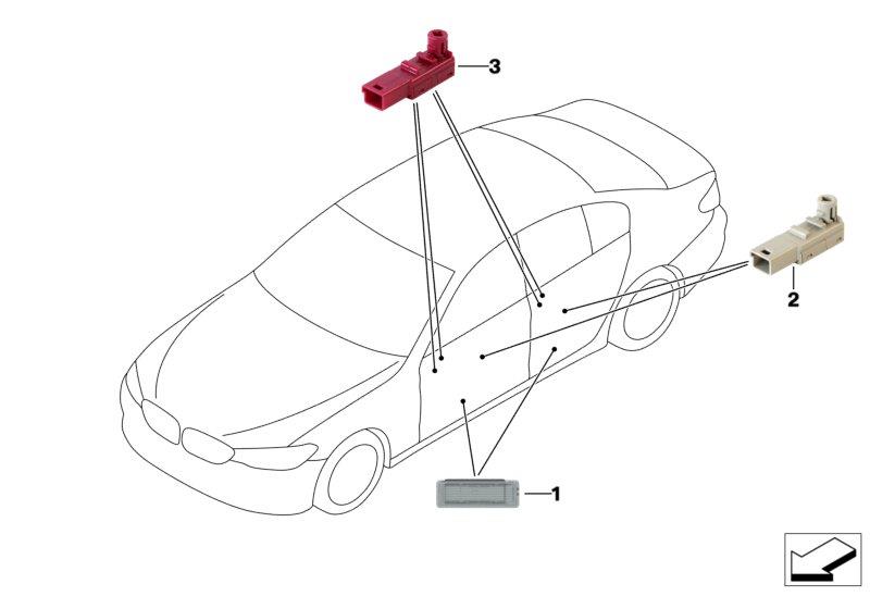 Diagram Interior lights for door for your 2023 BMW 530i   