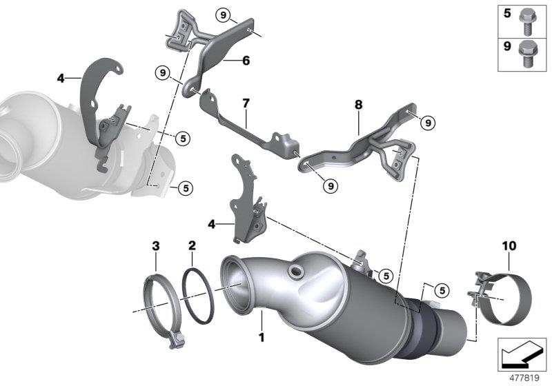 Diagram Engine-side catalytic converter for your 2018 BMW 330i   