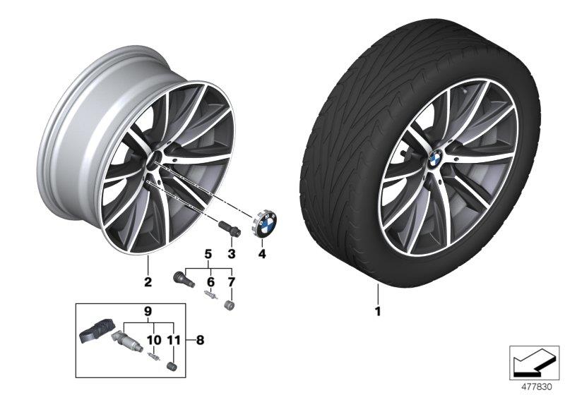Diagram BMW LA wheel V-spoke 684 - 18" for your 2022 BMW 530e   