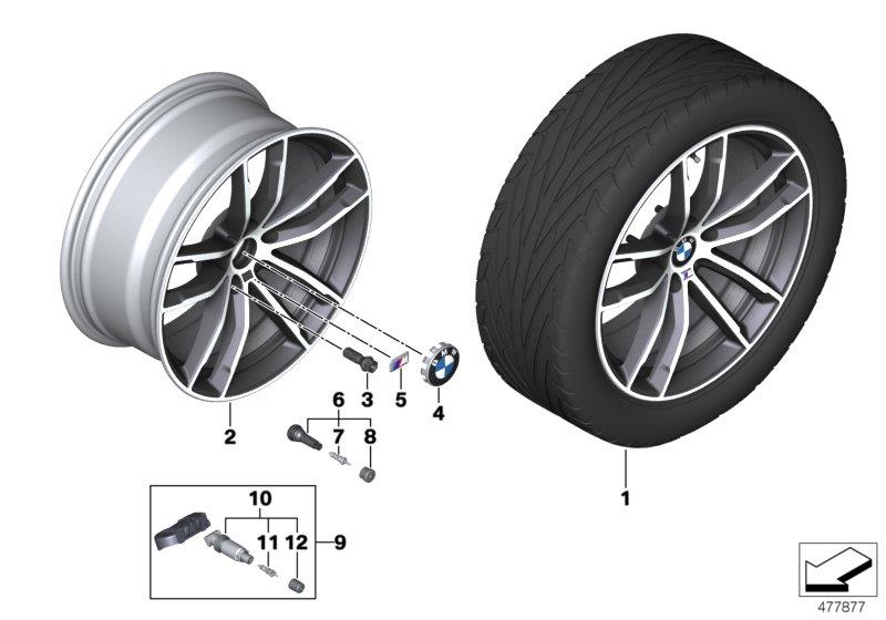 Le diagramme BMW AL roue rayons doubles 662M - 18" pour votre 2018 BMW 530e   