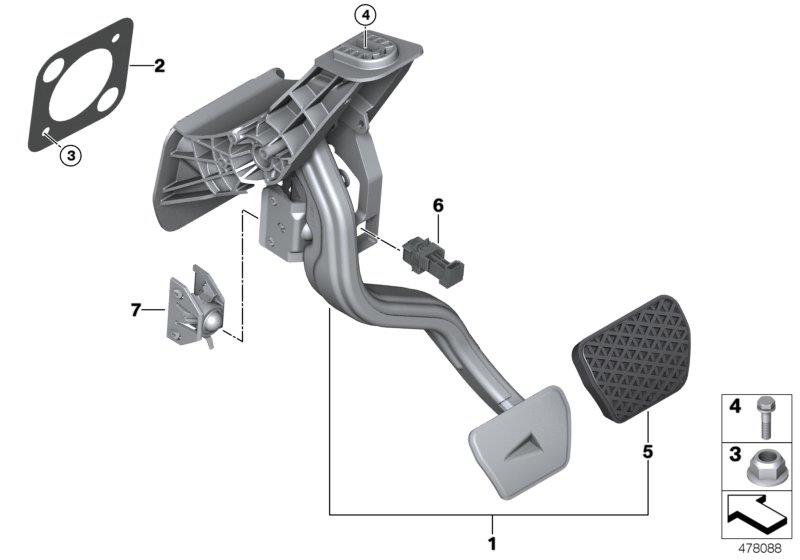 Diagram Pedal assembly, automatic transmission for your 2022 BMW X4   