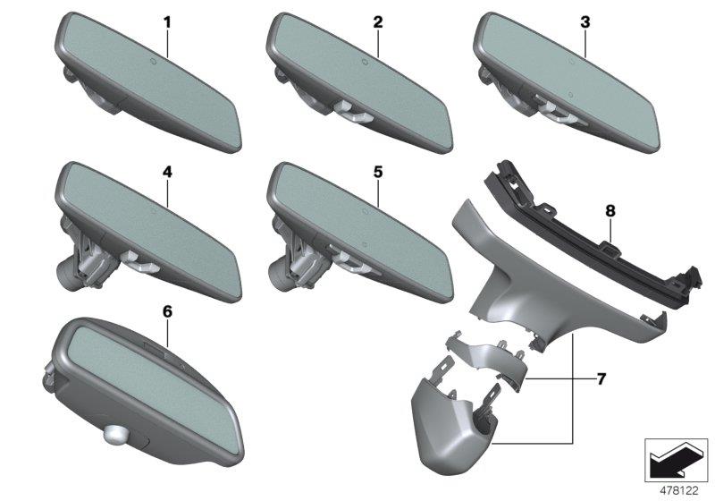 BMW 530i Mirror base cover set. BASIC 51166817595 Zeigler BMW