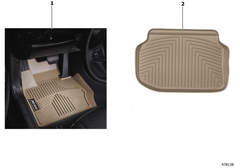 Diagram All Weather Floor Liners for your BMW 330i  
