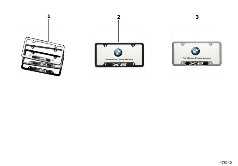 Diagram License plate frame for your BMW 320iX  