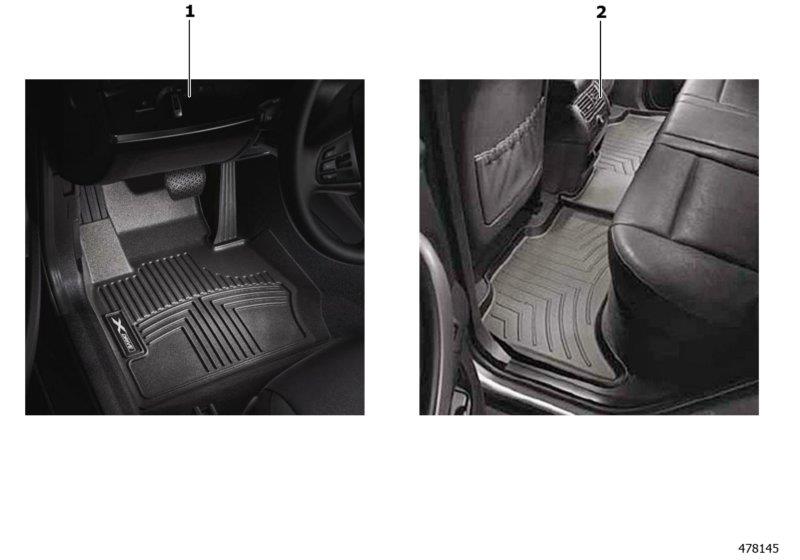 Diagram All Weather Floor Liners for your 2018 BMW 330iX   