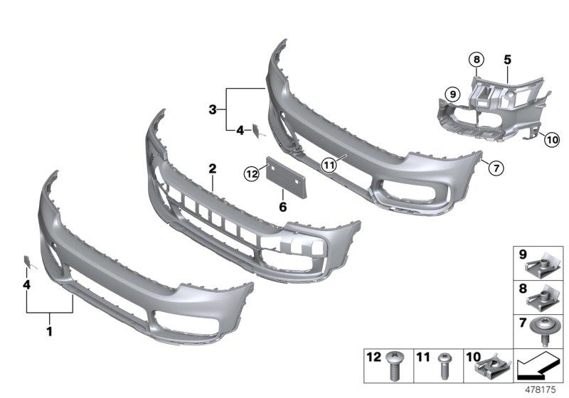 Diagram Trim cover, front for your MINI